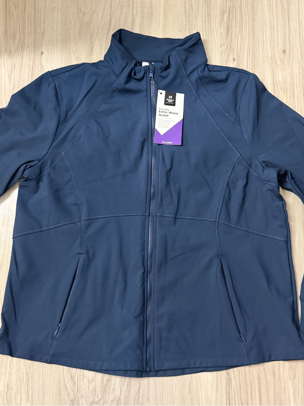 Women Navy Full-Zip Active Jacket 2XL new